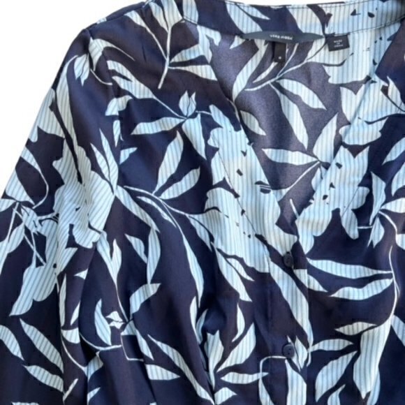 SALE!! 2 for $15 Vero Moda Floral Long Sleeve‎ Top Small Pin Stripe Blue - Picture 2 of 11